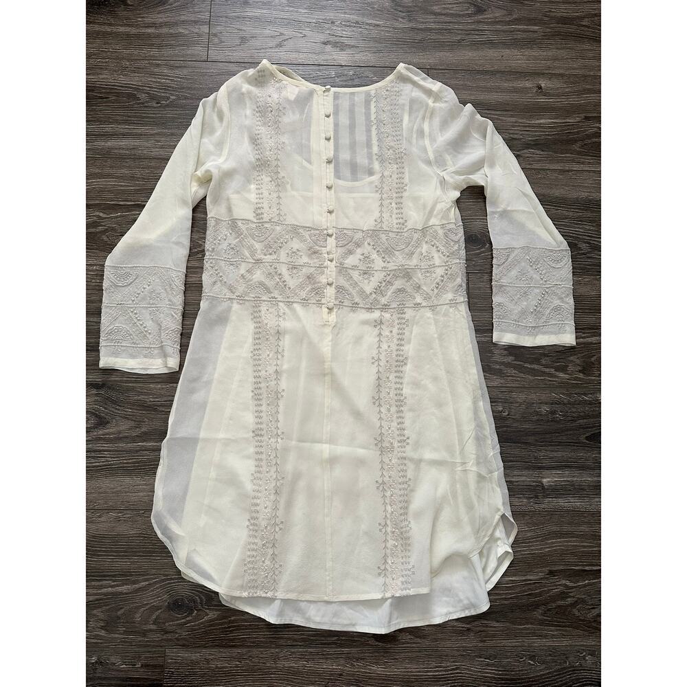 Sundance Zelda Silk Embroidered Ivory Dress Size 6 - Picture 5 of 5